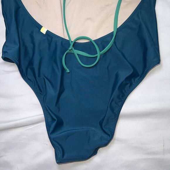 Summersalt THE SWAN DIVE Swimsuit Size 12 Great Teal Color block ONE PIECE NWT - Picture 12 of 14
